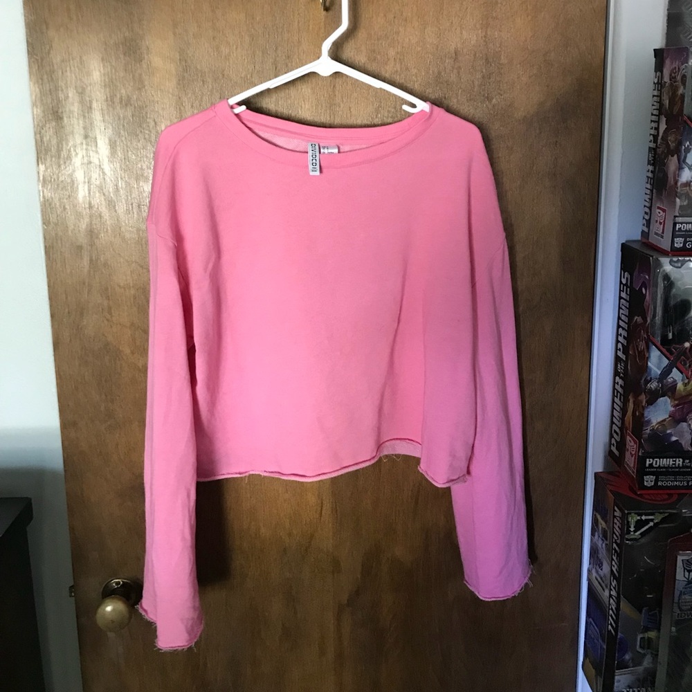 Bright pink oversized long sleeve top
